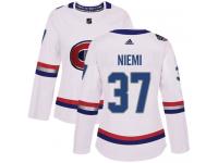 #37 Adidas Authentic Antti Niemi Women's White NHL Jersey - Montreal Canadiens 2017 100 Classic