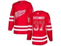 #37 Adidas Authentic Evgeny Svechnikov Men's Red NHL Jersey - Detroit Red Wings Drift Fashion