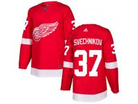 #37 Adidas Authentic Evgeny Svechnikov Men's Red NHL Jersey - Home Detroit Red Wings
