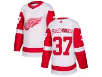 #37 Adidas Authentic Evgeny Svechnikov Men's White NHL Jersey - Away Detroit Red Wings