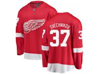 #37 Breakaway Evgeny Svechnikov Men's Red NHL Jersey - Home Detroit Red Wings