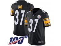 #37 Limited Carnell Lake Black Football Home Men's Jersey Pittsburgh Steelers Vapor Untouchable 100th Season