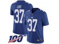 #37 Limited Julian Love Royal Blue Football Home Men's Jersey New York Giants Vapor Untouchable 100th Season
