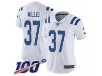 #37 Limited Khari Willis White Football Road Women's Jersey Indianapolis Colts Vapor Untouchable 100th Season