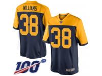 #38 Limited Tramon Williams Navy Blue Football Alternate Youth Jersey Green Bay Packers 100th Season