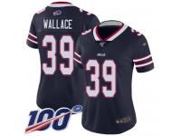 #39 Limited Levi Wallace Navy Blue Football Women's Jersey Buffalo Bills Inverted Legend 100th Season