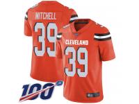 #39 Limited Terrance Mitchell Orange Football Alternate Men's Jersey Cleveland Browns Vapor Untouchable 100th Season
