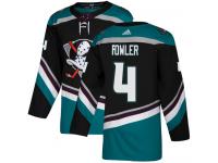 #4 Adidas Authentic Cam Fowler Men's Black Teal NHL Jersey - Alternate Anaheim Ducks