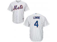 #4  Jed Lowrie Men's White Baseball Jersey - Home New York Mets Cool Base