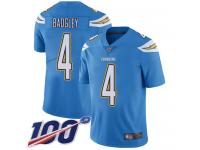 #4 Limited Michael Badgley Electric Blue Football Alternate Men's Jersey Los Angeles Chargers Vapor Untouchable 100th Season