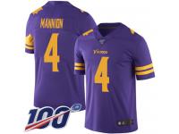 #4 Limited Sean Mannion Purple Football Youth Jersey Minnesota Vikings Rush Vapor Untouchable 100th Season