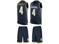#4 Michael Badgley Navy Blue Football Men's Jersey Los Angeles Chargers Tank Top Suit