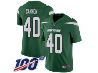 #40 Limited Trenton Cannon Green Football Home Men's Jersey New York Jets Vapor Untouchable 100th Season