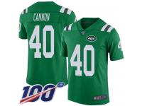 #40 Limited Trenton Cannon Green Football Men's Jersey New York Jets Rush Vapor Untouchable 100th Season