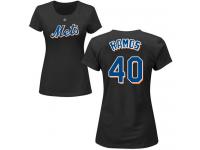 #40 Wilson Ramos Women's Black Baseball - Name & Number New York Mets T-Shirt