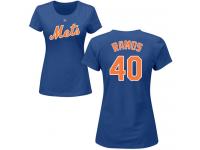 #40 Wilson Ramos Women's Royal Blue Baseball - Name & Number New York Mets T-Shirt
