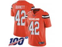 #42 Limited Morgan Burnett Orange Football Alternate Men's Jersey Cleveland Browns Vapor Untouchable 100th Season