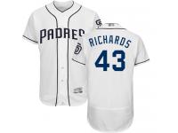 #43 Garrett Richards White Baseball Home Men's Jersey San Diego Padres Flex Base