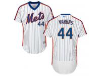 #44 Authentic Jason Vargas Men's White Baseball Jersey - Alternate New York Mets Flex Base
