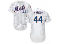 #44 Authentic Jason Vargas Men's White Baseball Jersey - Home New York Mets Flex Base