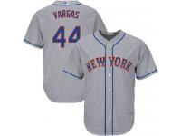 #44  Jason Vargas Men's Grey Baseball Jersey - Road New York Mets Cool Base