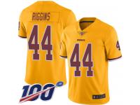 #44 Limited John Riggins Gold Football Men's Jersey Washington Redskins Rush Vapor Untouchable 100th Season