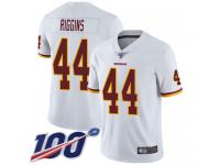 #44 Limited John Riggins White Football Road Men's Jersey Washington Redskins Vapor Untouchable 100th Season