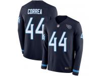 #44 Limited Kamalei Correa Navy Blue Football Men's Jersey Tennessee Titans Therma Long Sleeve