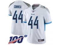 #44 Limited Kamalei Correa White Football Road Men's Jersey Tennessee Titans Vapor Untouchable 100th Season