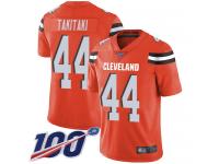 #44 Limited Sione Takitaki Orange Football Alternate Men's Jersey Cleveland Browns Vapor Untouchable 100th Season