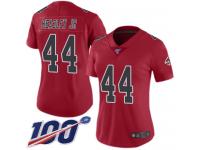 #44 Limited Vic Beasley Red Football Women's Jersey Atlanta Falcons Rush Vapor Untouchable 100th Season