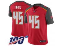 #45 Limited Devin White Red Football Home Men's Jersey Tampa Bay Buccaneers Vapor Untouchable 100th Season