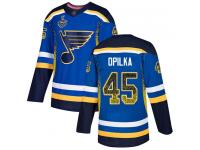 #45 Luke Opilka Blue Hockey Men's Jersey St. Louis Blues Drift Fashion 2019 Stanley Cup Final Bound