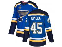 #45 Luke Opilka Royal Blue Hockey Home Men's Jersey St. Louis Blues 2019 Stanley Cup Final Bound