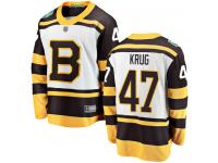 #47 Breakaway Torey Krug White Hockey Men's Jersey Boston Bruins 2019 Winter Classic