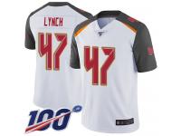 #47 Limited John Lynch White Football Road Men's Jersey Tampa Bay Buccaneers Vapor Untouchable 100th Season