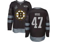 #47 Torey Krug Black Hockey Men's Jersey Boston Bruins 2019 Stanley Cup Final Bound 1917-2017 100th Anniversary