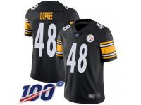 #48 Limited Bud Dupree Black Football Home Men's Jersey Pittsburgh Steelers Vapor Untouchable 100th Season