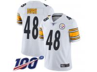 #48 Limited Bud Dupree White Football Road Men's Jersey Pittsburgh Steelers Vapor Untouchable 100th Season