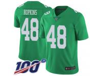#48 Limited Wes Hopkins Green Football Men's Jersey Philadelphia Eagles Rush Vapor Untouchable 100th Season
