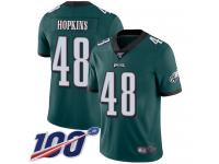 #48 Limited Wes Hopkins Midnight Green Football Home Men's Jersey Philadelphia Eagles Vapor Untouchable 100th Season