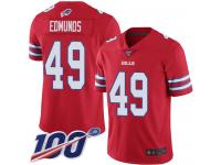 #49 Limited Tremaine Edmunds Red Football Men's Jersey Buffalo Bills Rush Vapor Untouchable 100th Season