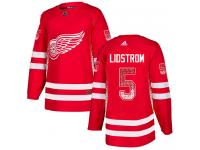 #5 Adidas Authentic Nicklas Lidstrom Men's Red NHL Jersey - Detroit Red Wings Drift Fashion