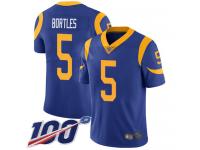 #5 Limited Blake Bortles Royal Blue Football Alternate Men's Jersey Los Angeles Rams Vapor Untouchable 100th Season
