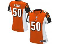 #50 A.J. Hawk Cincinnati Bengals Alternate Jersey _ Nike Women's Orange NFL Game