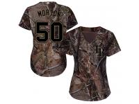 #50 Authentic Charlie Morton Camo Baseball Women's Jersey Tampa Bay Rays Realtree Collection Flex Base