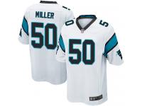 #50 Game Christian Miller White Football Road Youth Jersey Carolina Panthers
