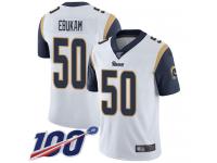 #50 Limited Samson Ebukam White Football Road Men's Jersey Los Angeles Rams Vapor Untouchable 100th Season