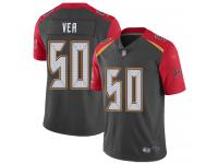 #50 Limited Vita Vea Gray Football Men's Jersey Tampa Bay Buccaneers Inverted Legend Vapor Rush