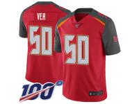 #50 Limited Vita Vea Red Football Home Men's Jersey Tampa Bay Buccaneers Vapor Untouchable 100th Season